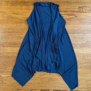 Grandoe Blue Flowy Open Front Vest